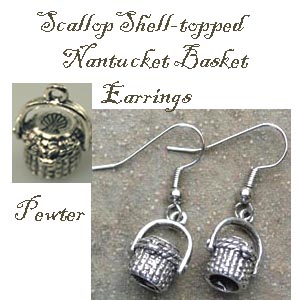 Pewter Nantucket Basket Earrings